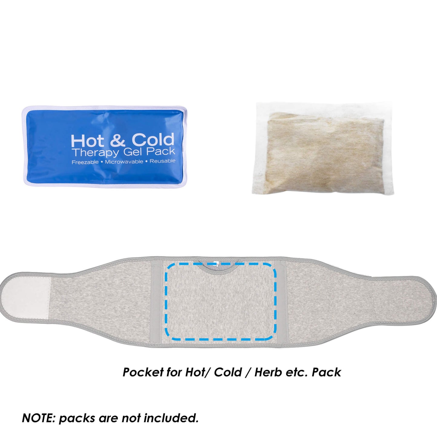 Aofit Flexible Cotton Back Brace with 4 Support Stays, Pocket for Ice/Heat Pack to Relieve Back Pain