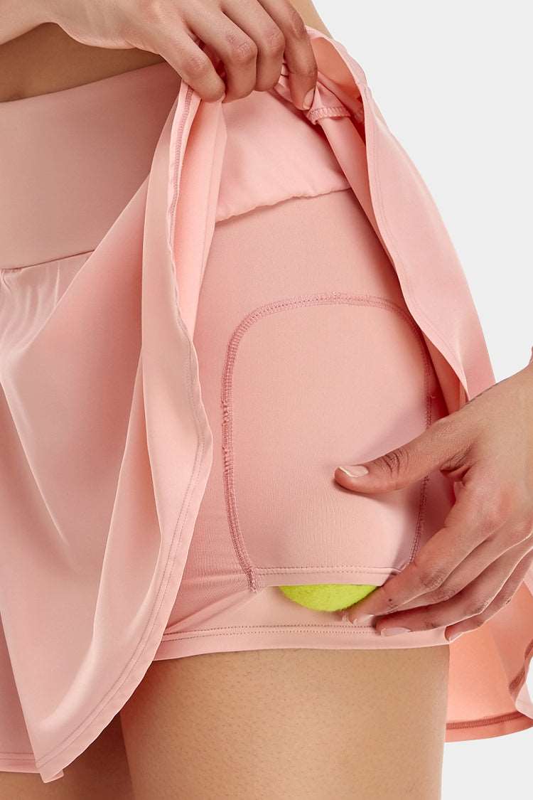 Vutru High-Waist Solid Color Tennis Skort