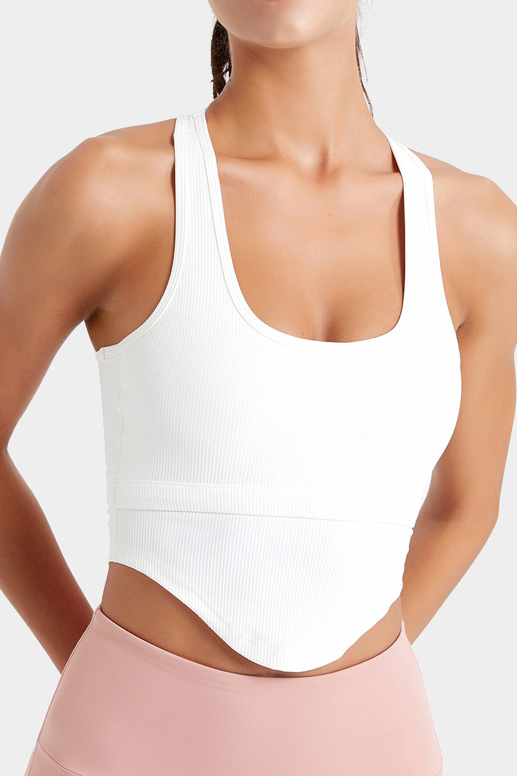 Cut Out Corset Active Tank Top