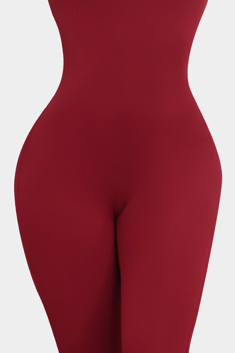 Vutru Red Ribbed Sports Romper