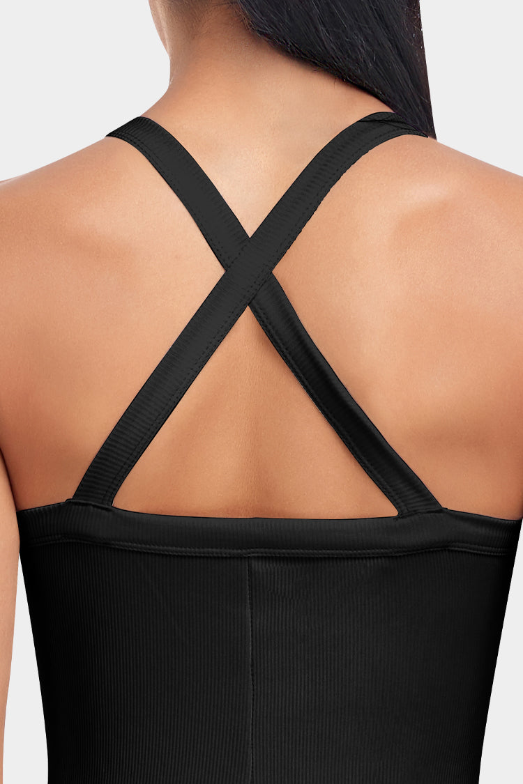 Criss-Cross Strappy Bodysuit