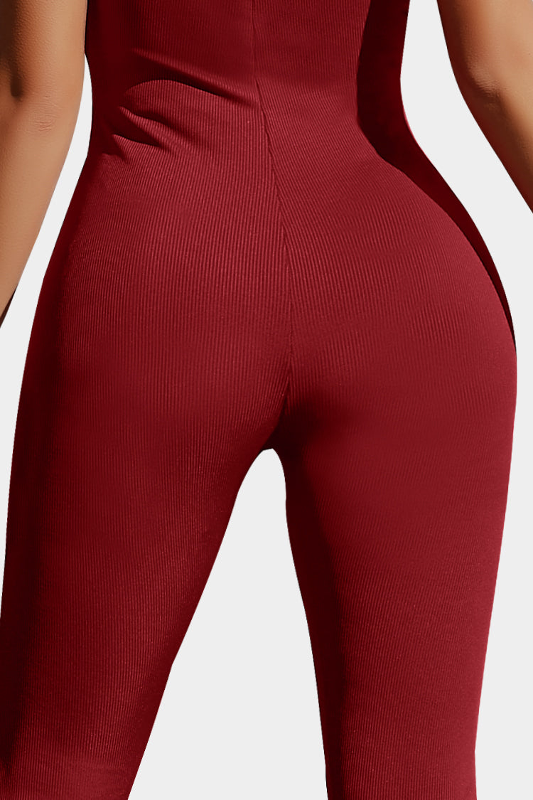 Vutru Red Ribbed Sports Romper