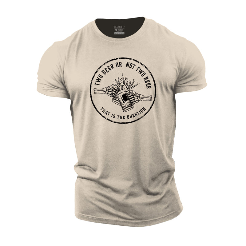 Cotton Two Beer Graphic Gym T-shirts