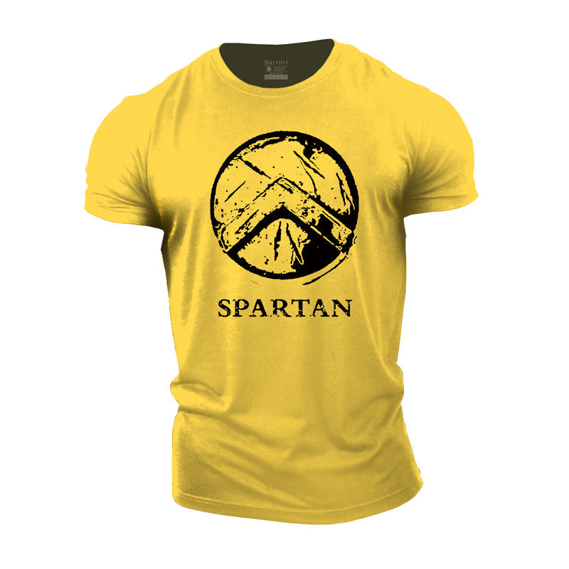 Cotton Spartan Shield Graphic Gym T-shirts