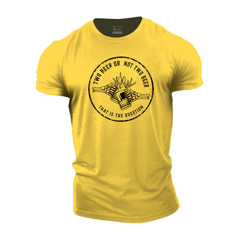 Cotton Two Beer Graphic Gym T-shirts