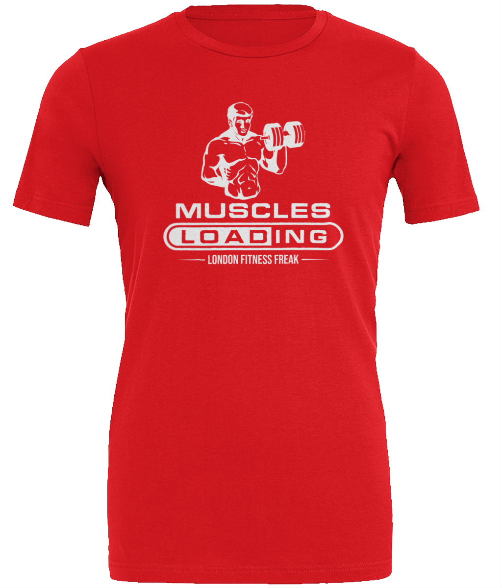 Slogan Muscles Loading T Shirt - White