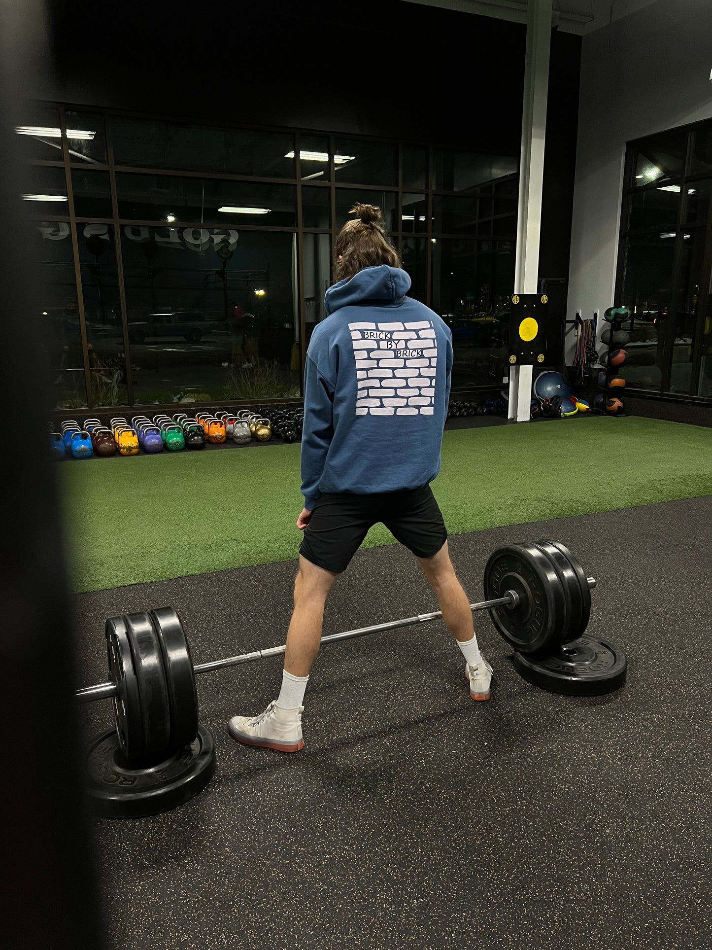 Brick by Brick Training Hoodie - Indigo Blue