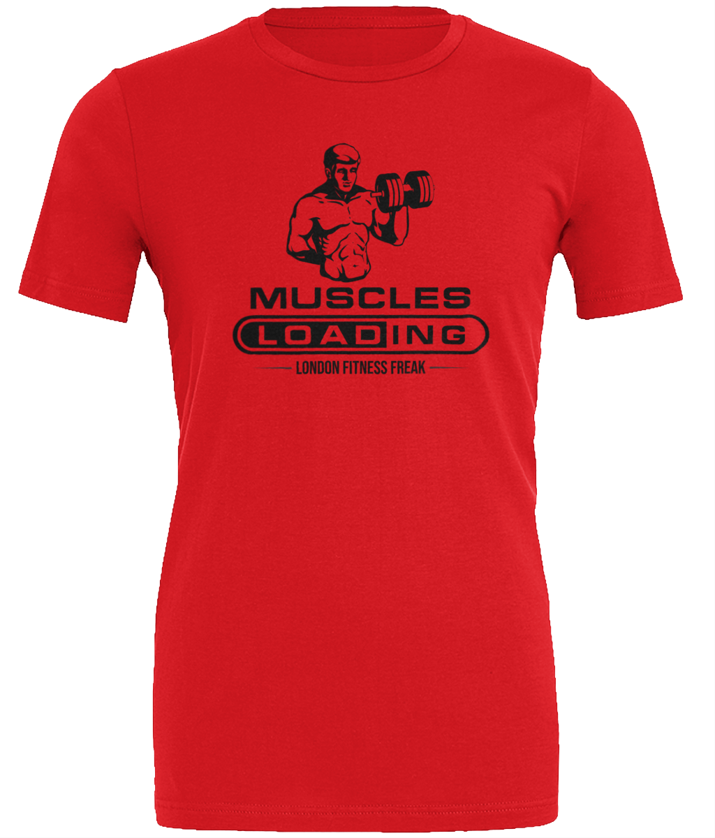 Slogan Muscles Loading T Shirt - Black