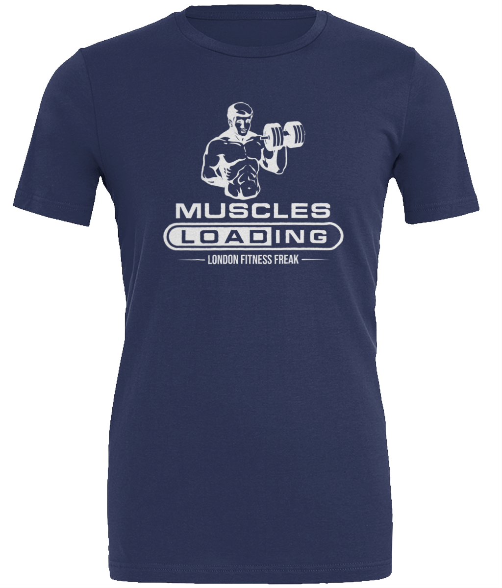 Slogan Muscles Loading T Shirt - White
