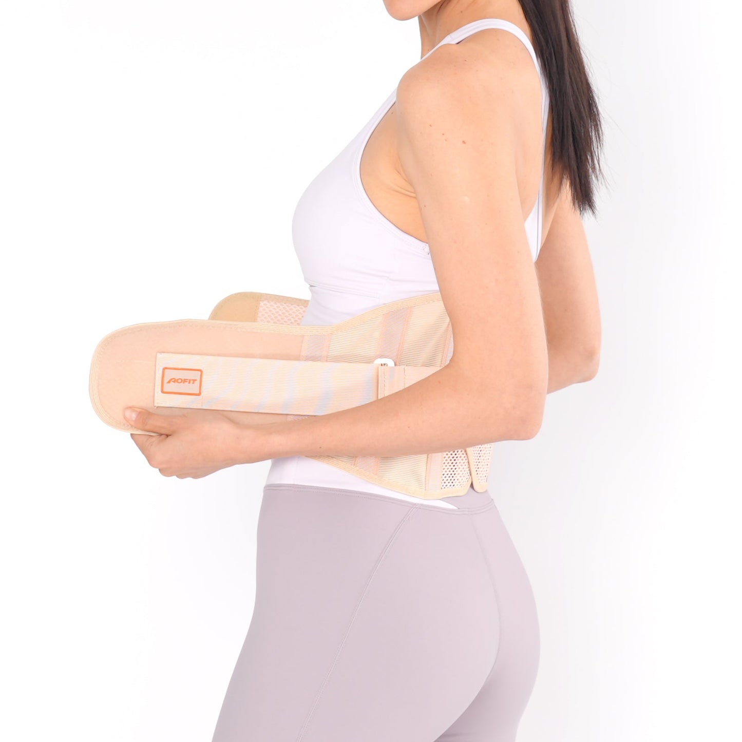 Aofit | Spandex Back Brace with compression velcro straps to Relieve Lower Back Pain