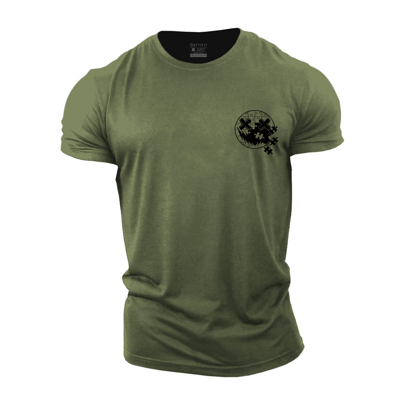 Cotton Smile Puzzle Graphic Men's T-shirts
