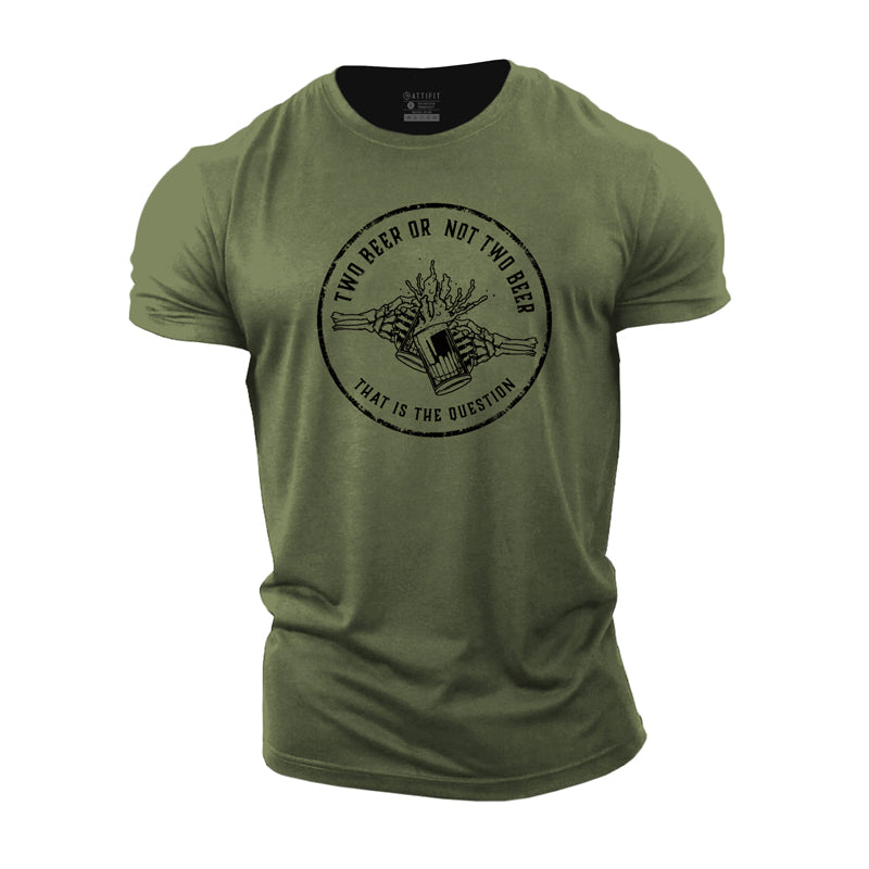 Cotton Two Beer Graphic Gym T-shirts