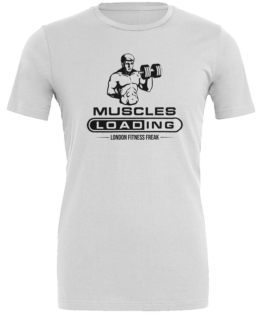Slogan Muscles Loading T Shirt - Black