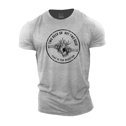 Cotton Two Beer Graphic Gym T-shirts