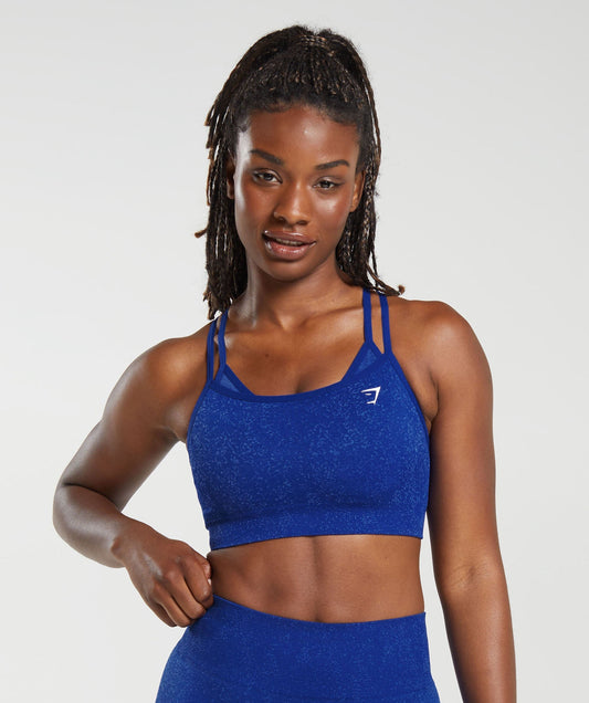 Gymshark Adapt Fleck Seamless Sports Bra - Cobalt Blue/Iris Blue