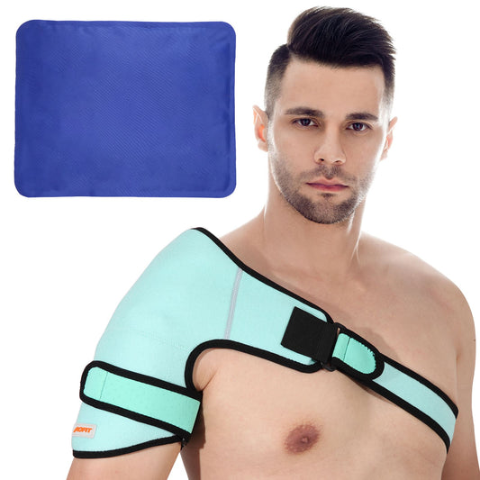 Aofit Shoulder Ice Pack Wrap for Rotator Cuff Pain Relief, Left or Right Shoulder Compatible