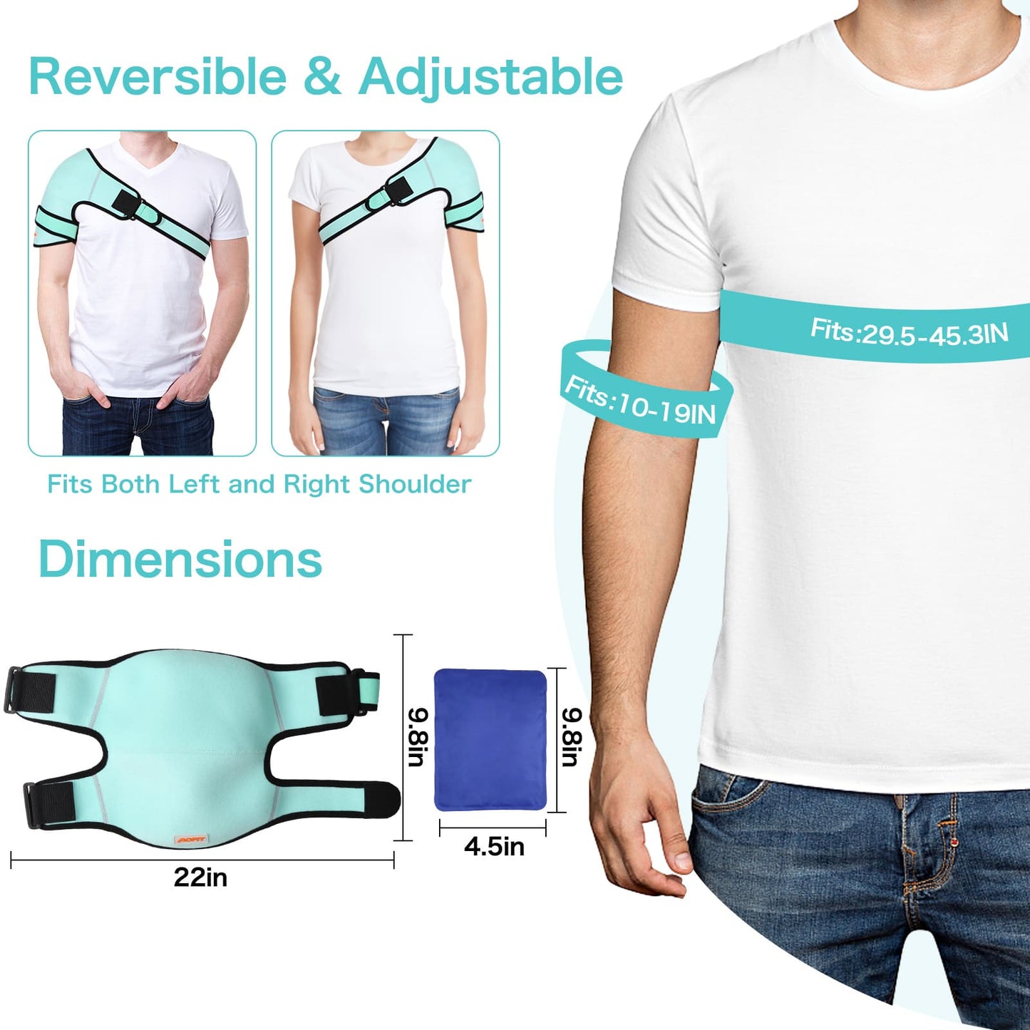 Aofit Shoulder Ice Pack Wrap for Rotator Cuff Pain Relief, Left or Right Shoulder Compatible