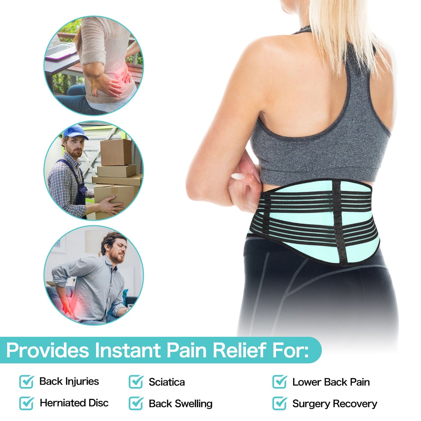 Aofit Gel Ice Pack for Lower Back Pain Relief, Heat and Cold Pack