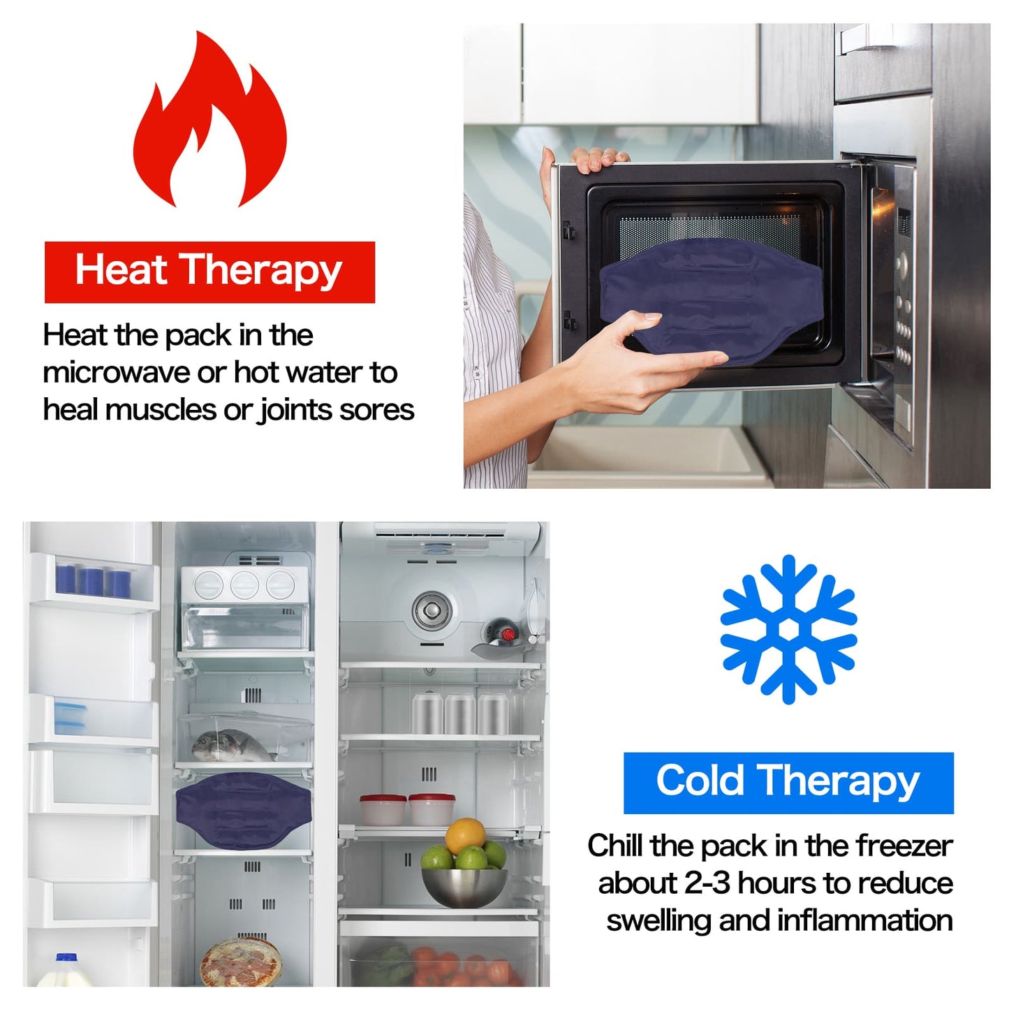 Aofit Gel Ice Pack for Lower Back Pain Relief, Heat and Cold Pack