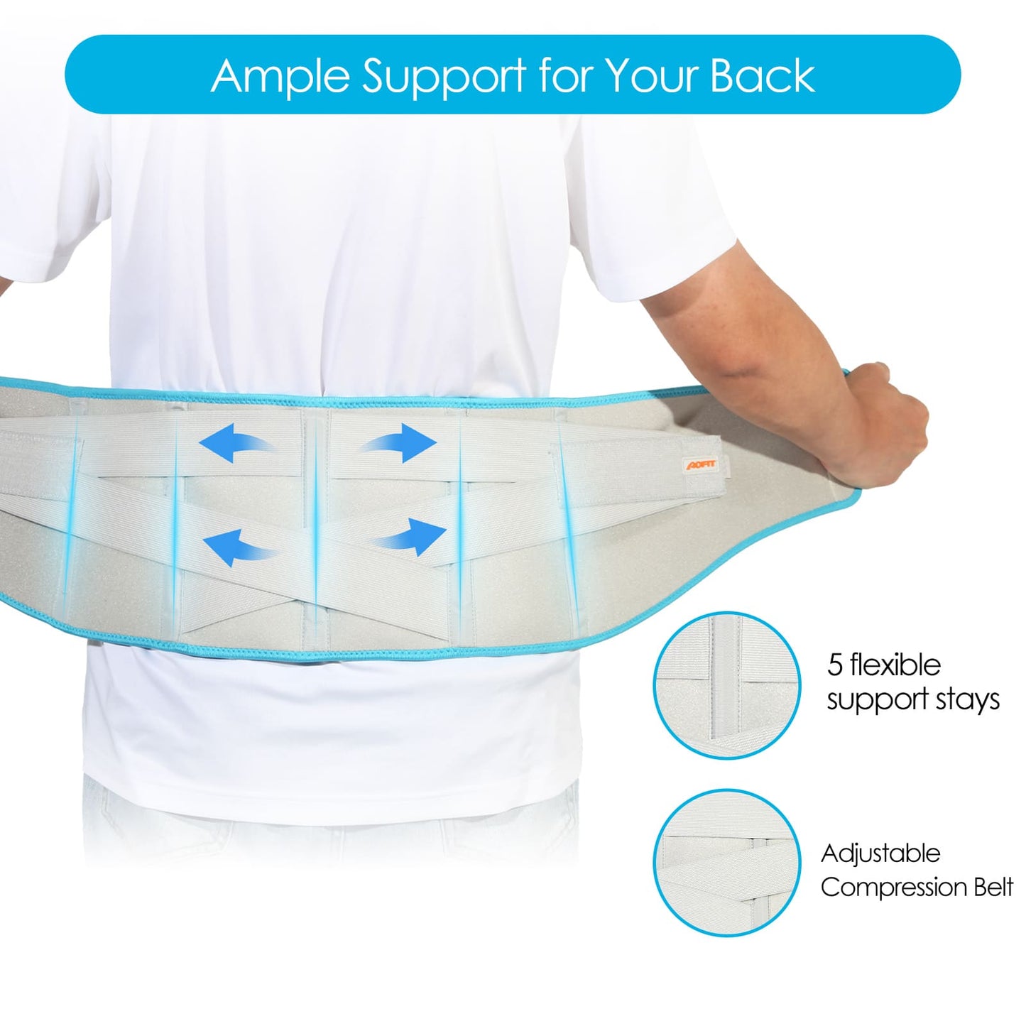 Aofit Back Brace with Gel Ice Pack for Cold and Heat Therapy