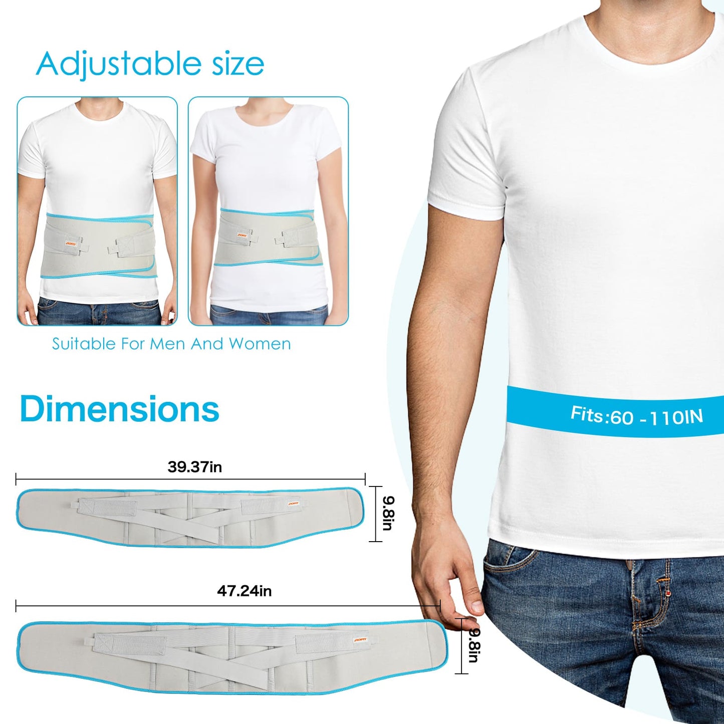 Aofit Back Brace with Gel Ice Pack for Cold and Heat Therapy