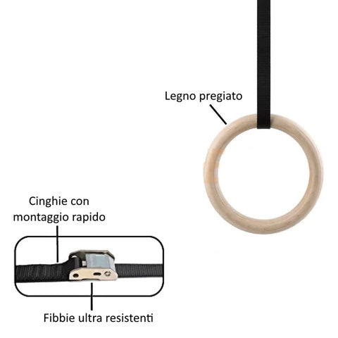 Anelli da Ginnastica in Legno
