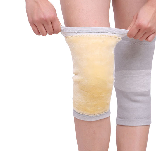 Aofit Fleeced Knee and Leg Compression Sleeves, Cotton Spandex Warming Leg Sleeves for Adults, 1 Pair