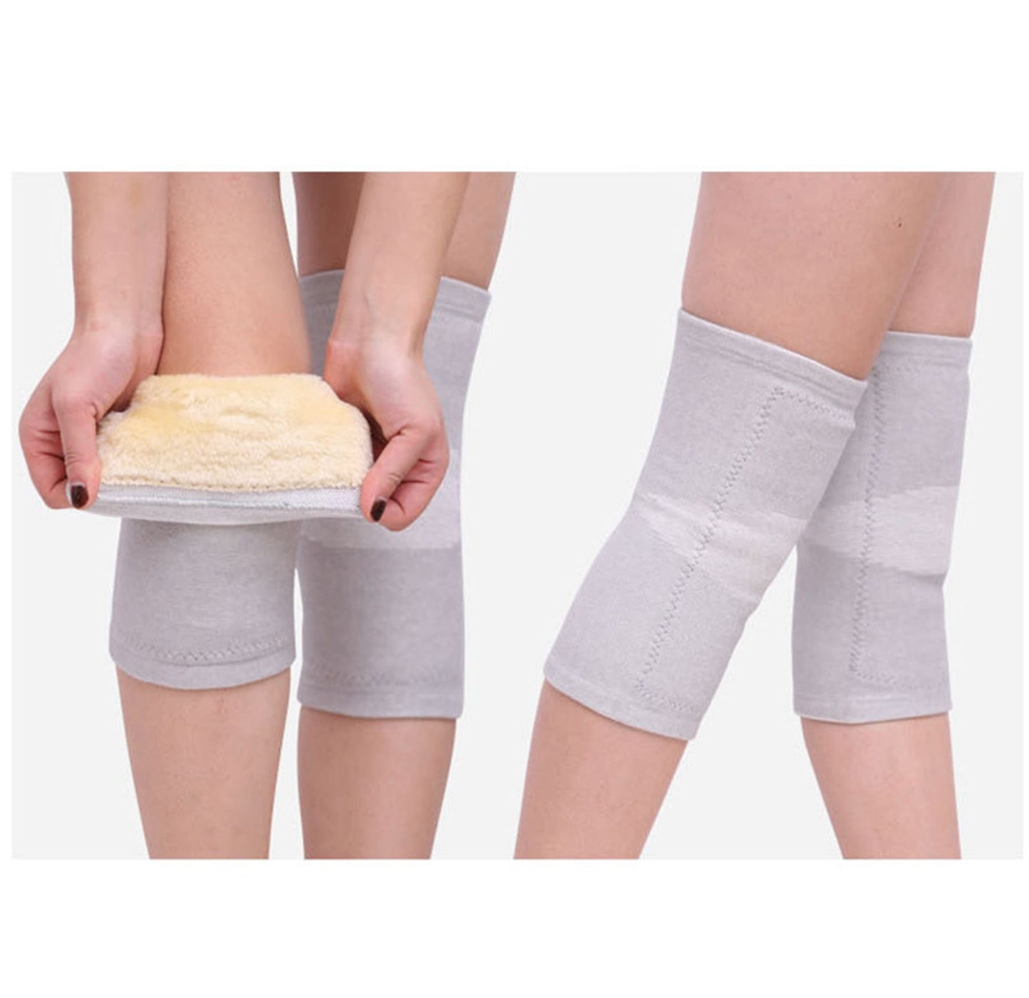 Aofit Fleeced Knee and Leg Compression Sleeves, Cotton Spandex Warming Leg Sleeves for Adults, 1 Pair
