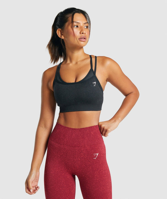 Gymshark Adapt Fleck Seamless Sports Bra - Mineral | Black