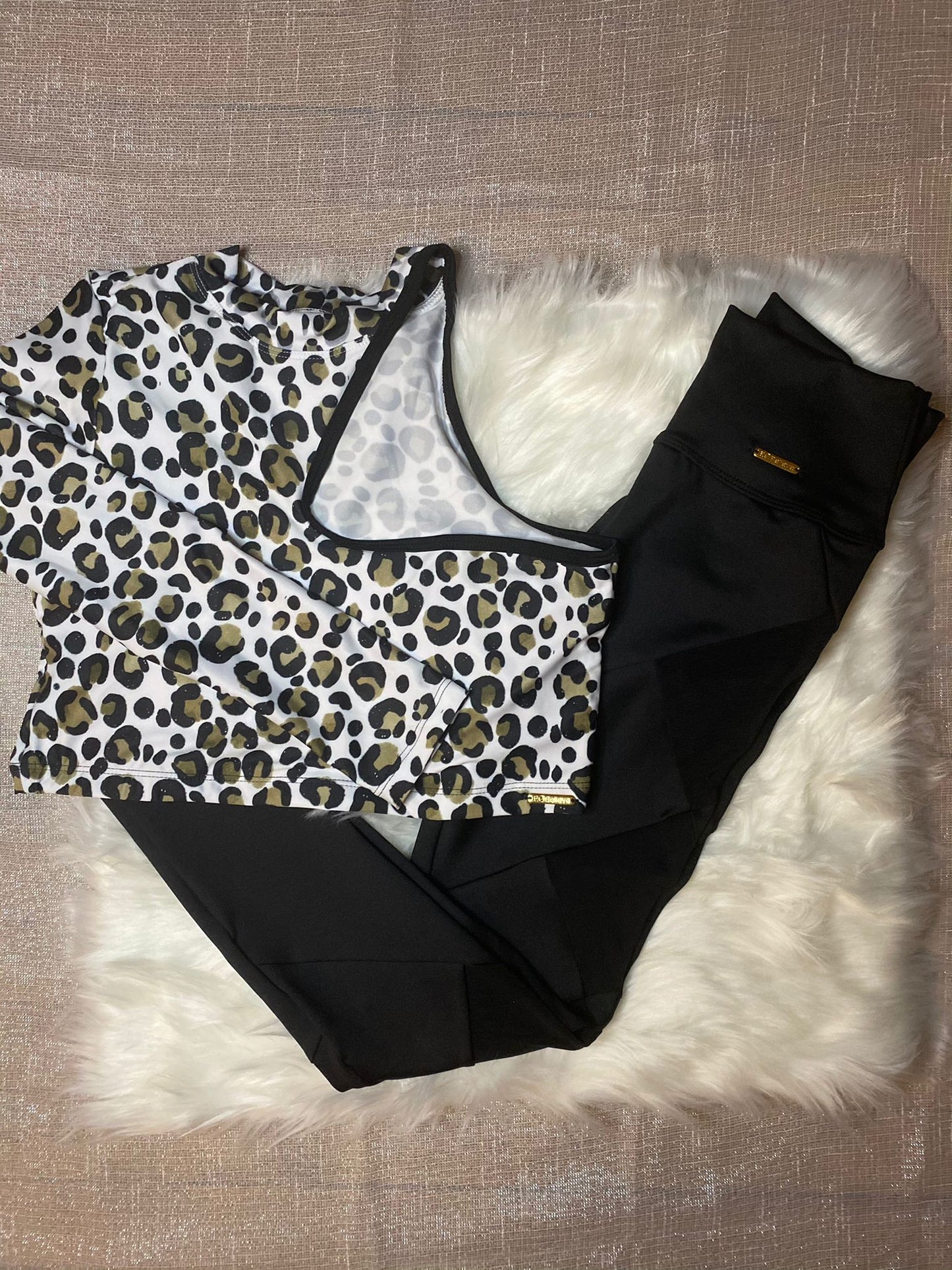 Animal Print Long Sleeve Shirt Set