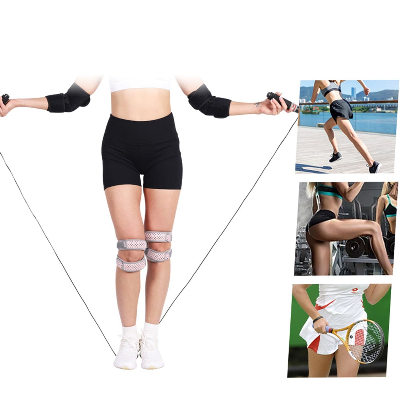 Aofit Knee Support Strap with Breathable Design and Adjustable Straps, 1 Pair