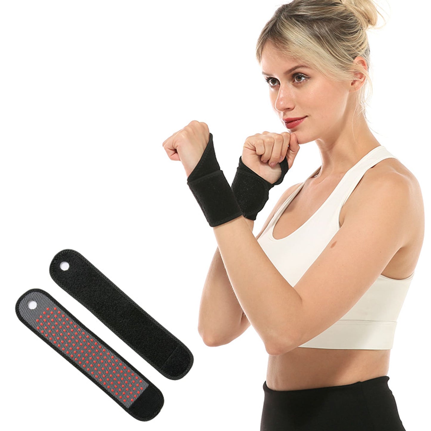 Aofit Magnetic Fiber Wrist Strap, Boxing Wrist Wraps, Compressive Thermal Wrap Straps For Hands and Wrists, Secure Training Supports, 1 Wrap