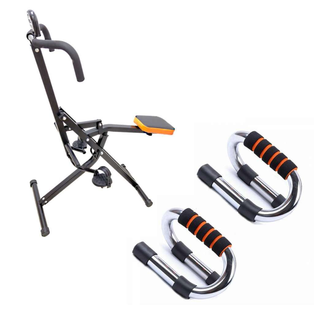 Total Body Crunch Ab Trainer + Push-Up Stand Bar