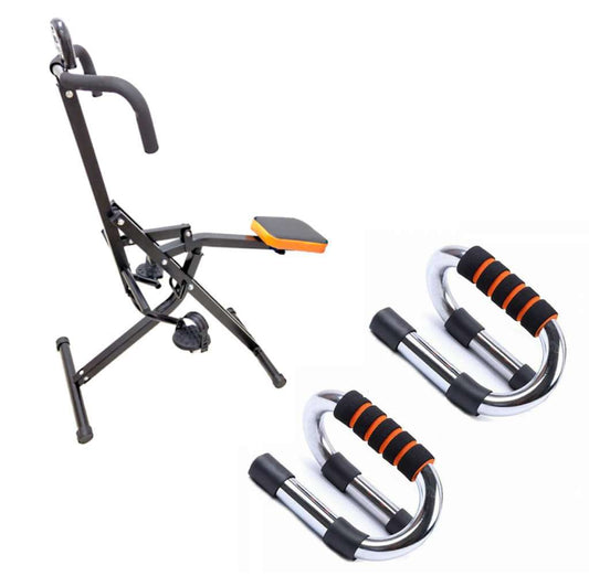 Total Body Crunch Ab Trainer + Push-Up Stand Bar