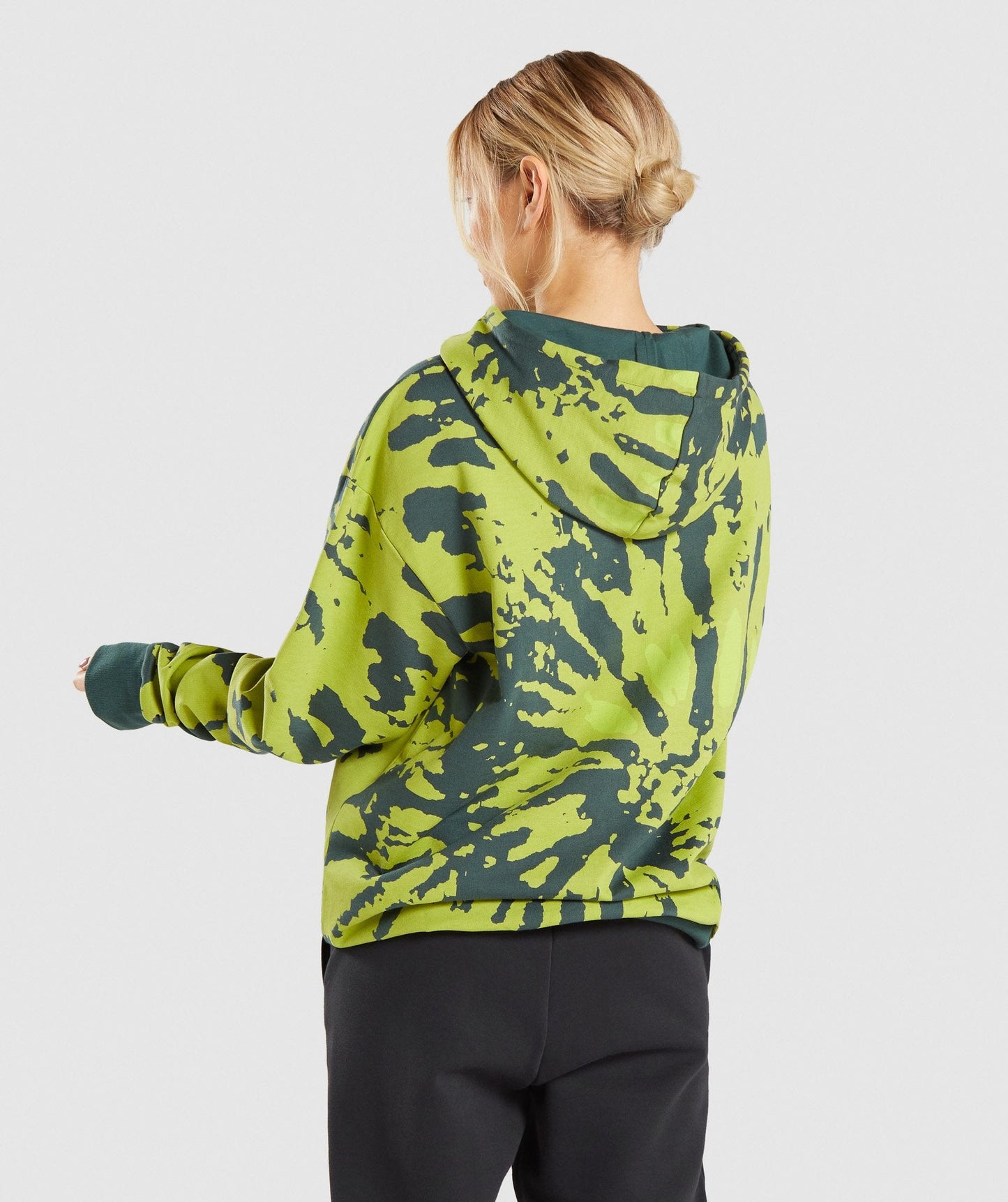 Gymshark Colour Burst Hoodie - Dark Green Print