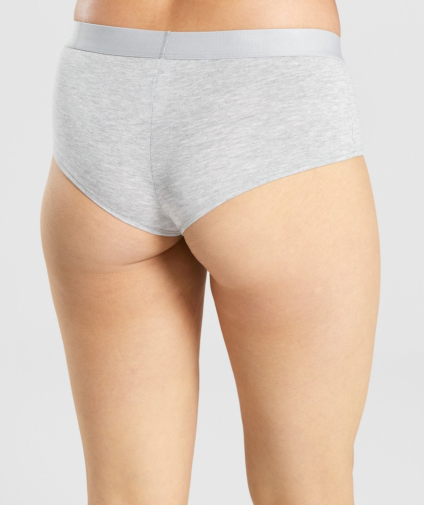 Gymshark Cotton Boyfriend Shorts - Light Grey Marl