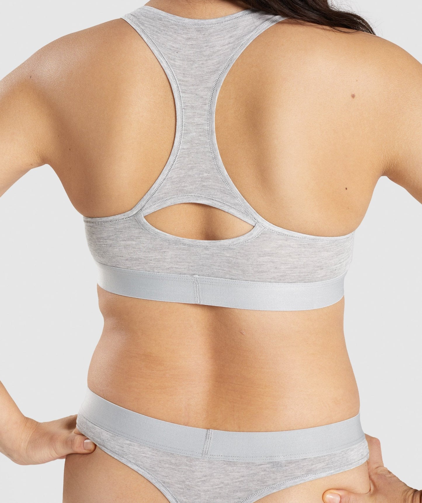 Gymshark Cotton Bralette - Light Grey Marl