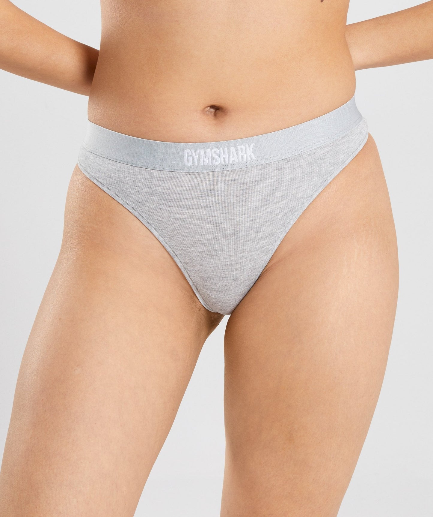 Gymshark Cotton Thong - Light Grey Marl
