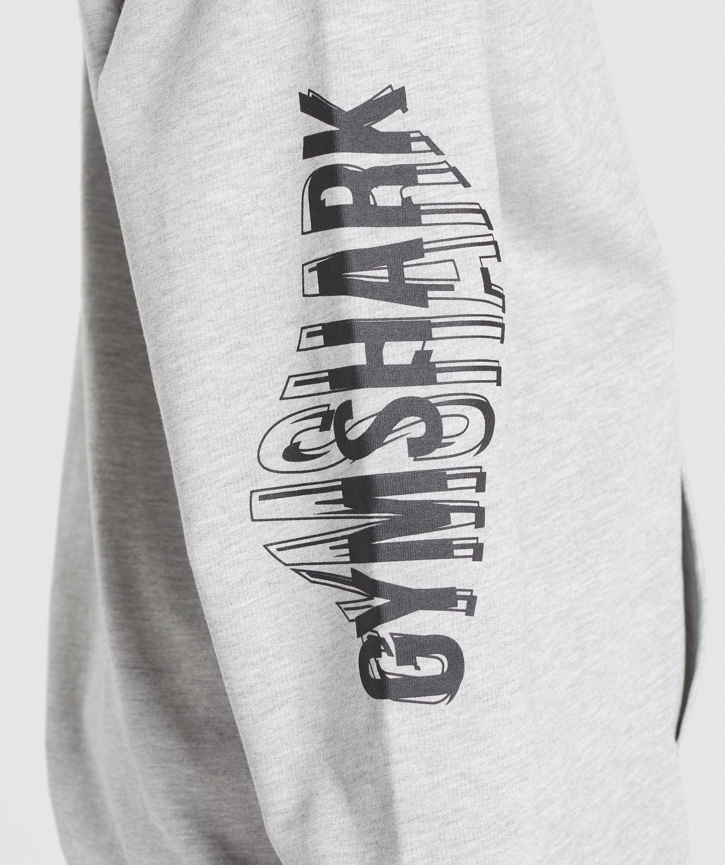 Gymshark Distort Graphic Hoodie - Light Grey Marl