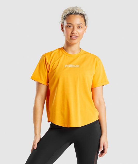 Gymshark Distort Graphic T-Shirt - Orange