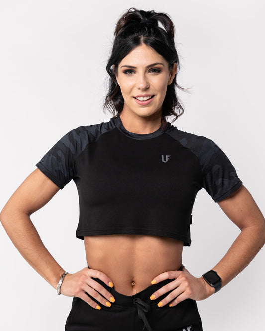 LF Camo Crop Raglan Tee