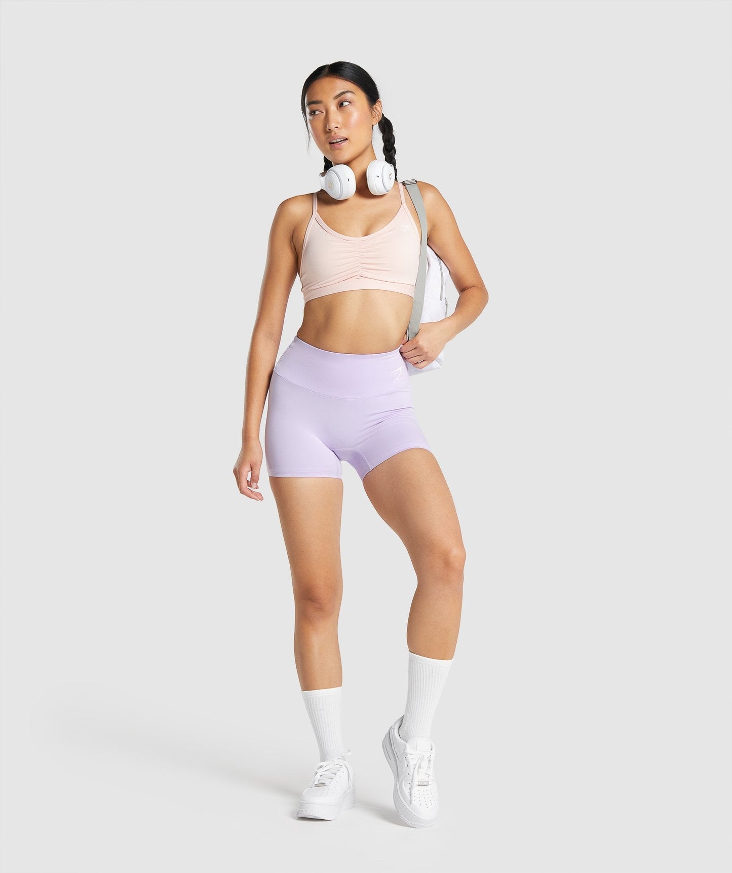 Gymshark Embroidered Logo Crew Socks - White