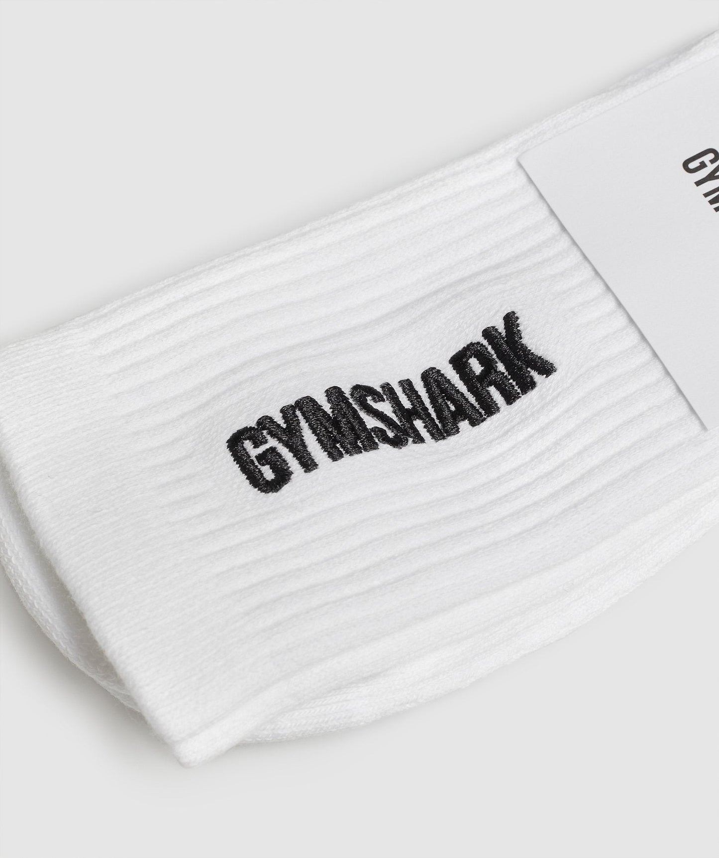 Gymshark Embroidered Logo Crew Socks - White