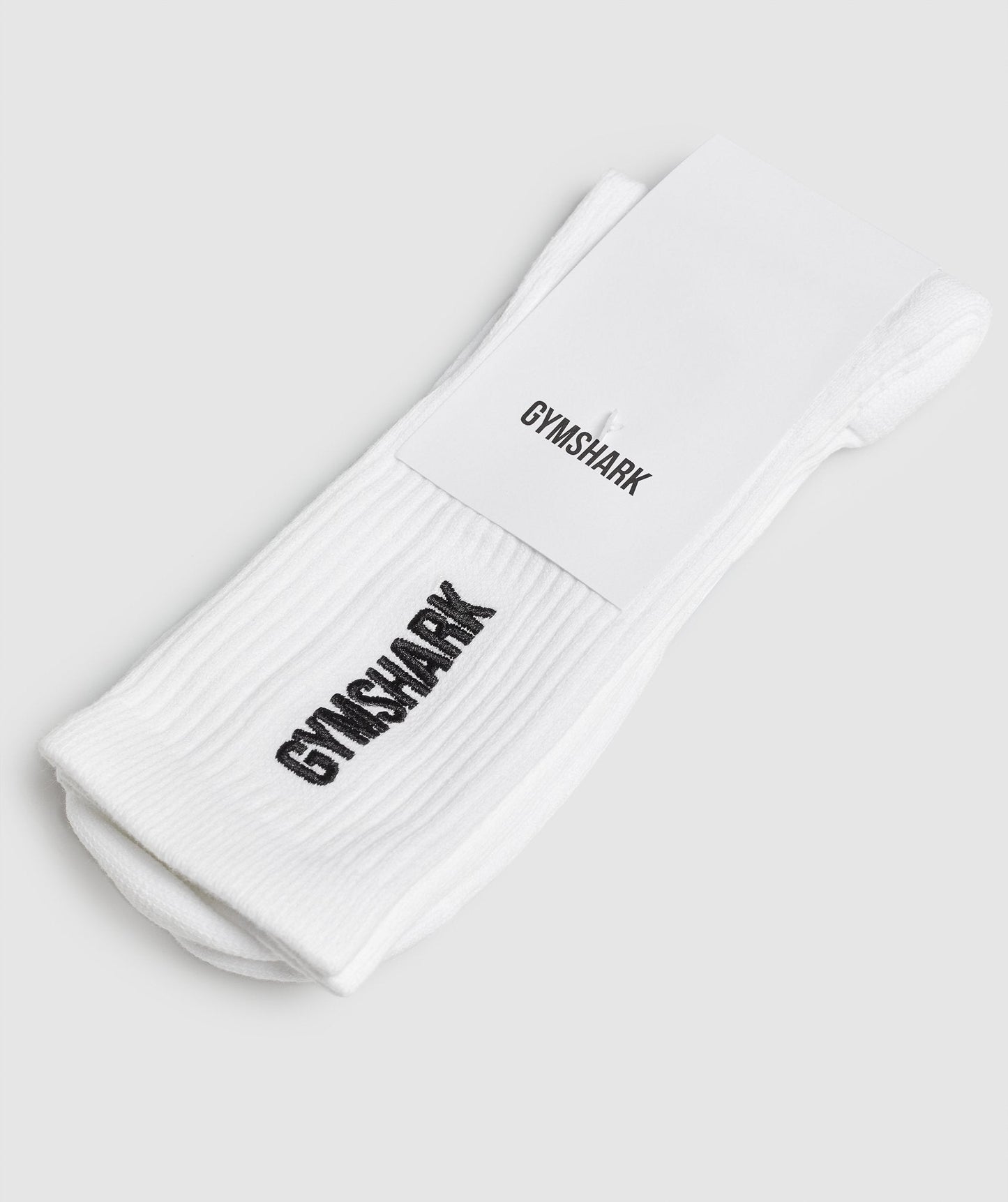 Gymshark Embroidered Logo Crew Socks - White