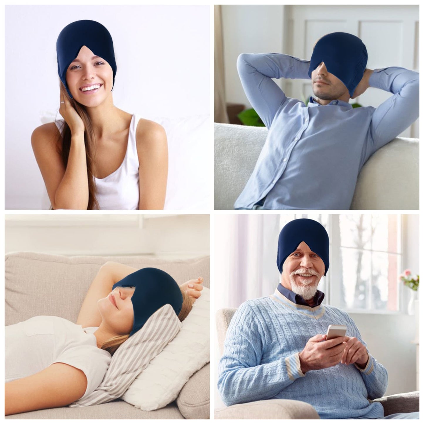 Ice Hat for Migraines, Headache Relief with Thicker Gel for Longer Cooling