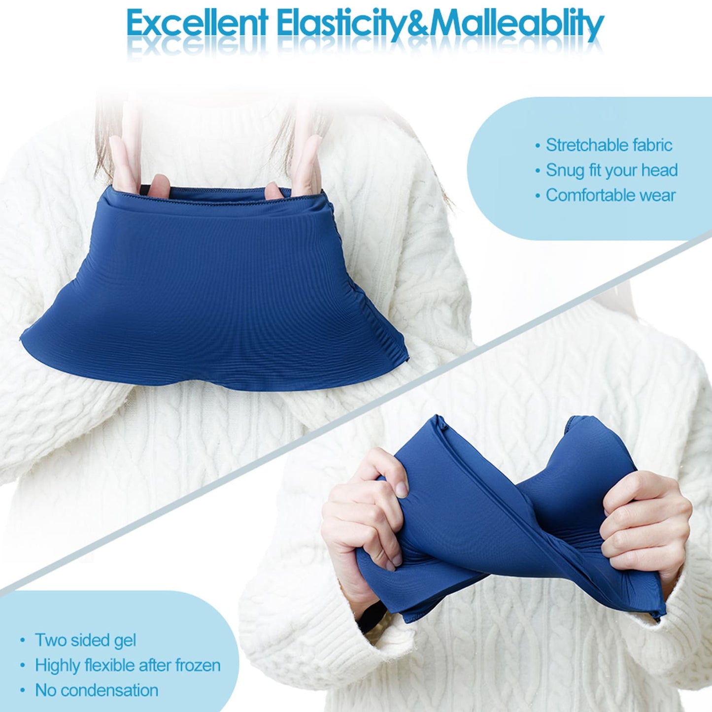 Migraine Relief Gel Cap, Ice Head Wrap, Strethcy and Comfortable