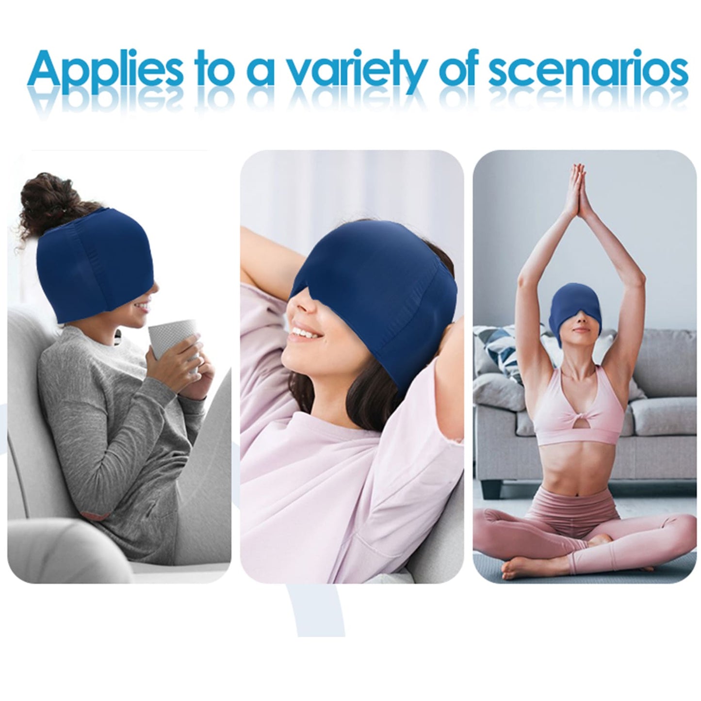 Migraine Relief Gel Cap, Ice Head Wrap, Strethcy and Comfortable