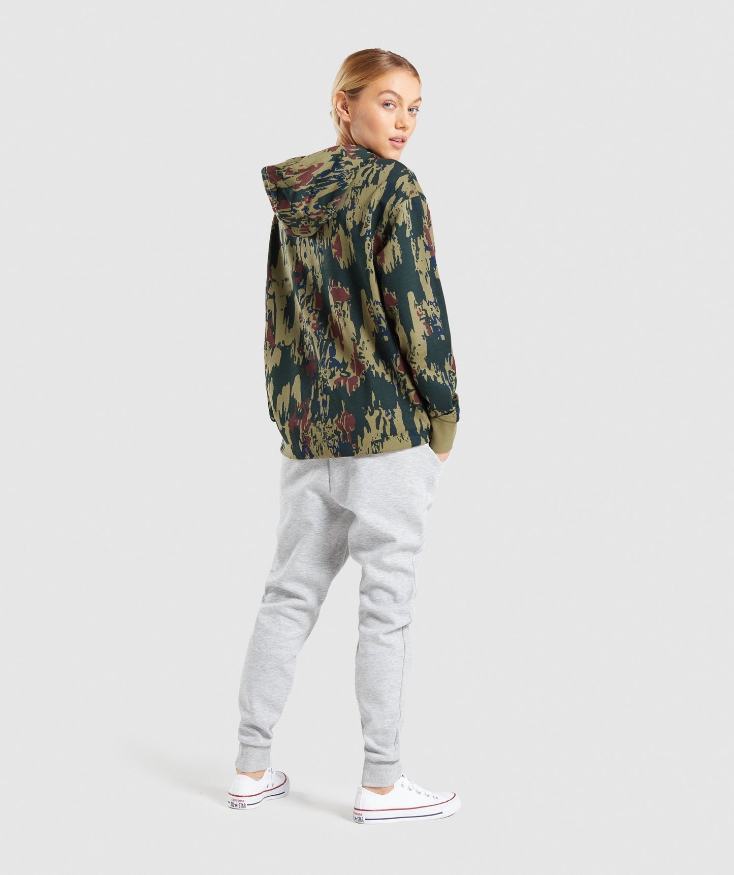 Gymshark Graphic Camo Hoodie - Dark Green Camo