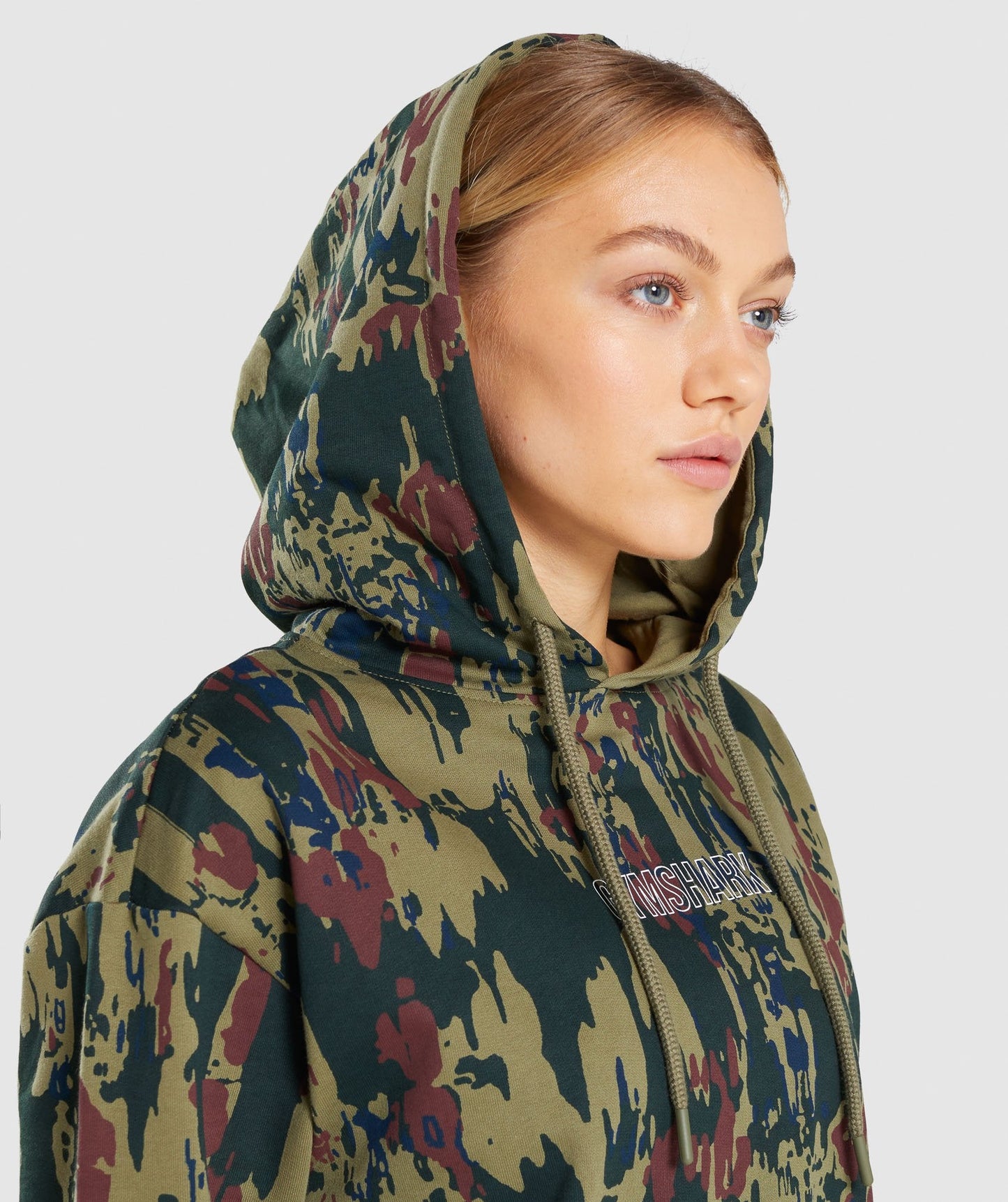 Gymshark Graphic Camo Hoodie - Dark Green Camo