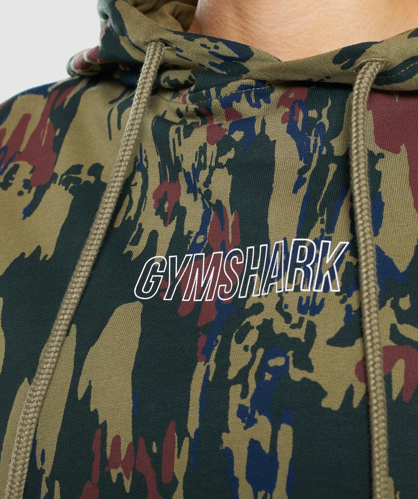 Gymshark Graphic Camo Hoodie - Dark Green Camo